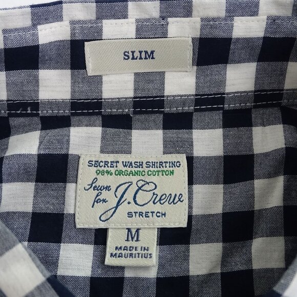 J Crew Slim Fit Blue Gingham Check Plaid Button Down Shirt Men Size M Long Slv - Picture 7 of 13